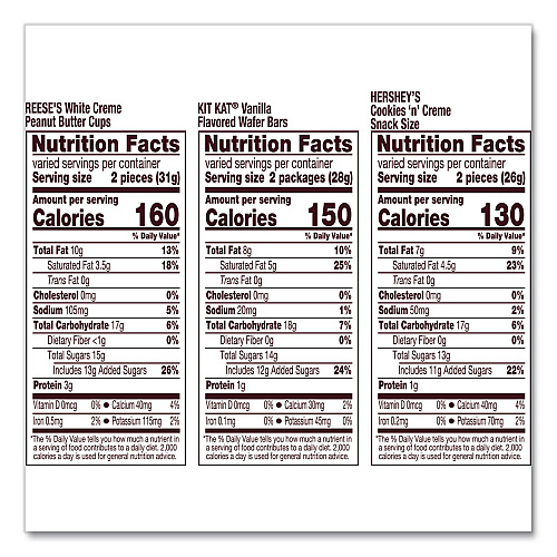 Hershey's All Time Greats White Snack Size Assortment, White Chocolate, 29.31 oz Bag (22002587)