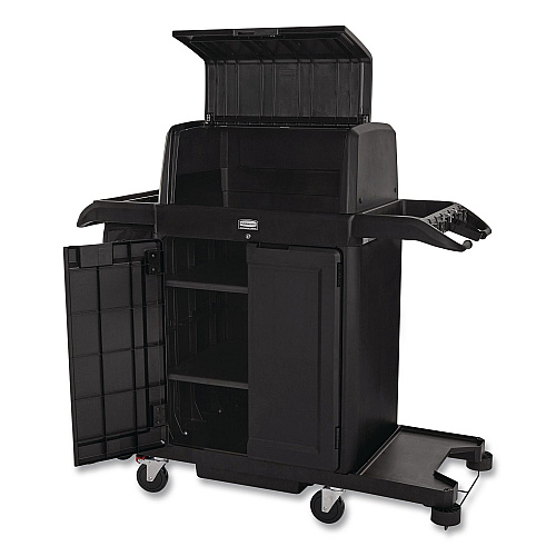 Rubbermaid Commercial Locking Security Hood for Housekeeping Carts, Plastic, Black (2202528)