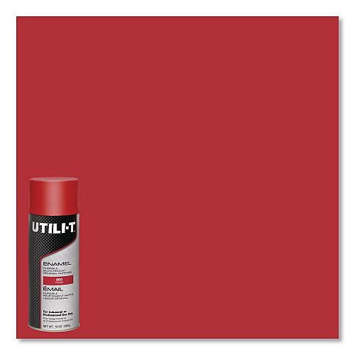 Rust-Oleum UTILI-T Spray Paint, Red, 10 oz Aerosol Can, 6/Carton (387391)