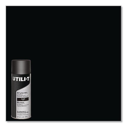 Rust-Oleum UTILI-T Spray Paint, Gloss Black, 10 oz Aerosol Can, 6/Carton (387390)