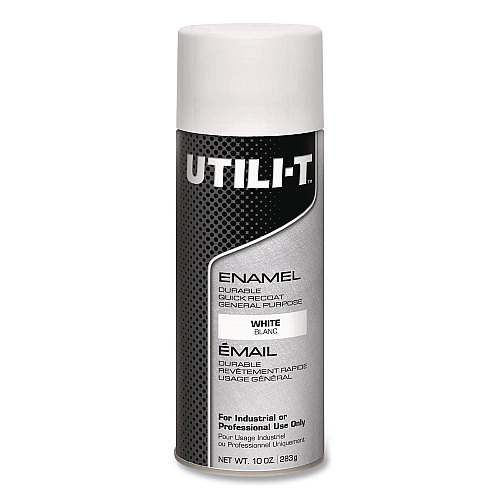 Rust-Oleum UTILI-T Spray Paint, White, 10 oz Aerosol Can, 6/Carton (387395)