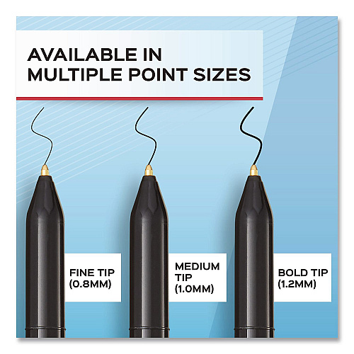 Paper Mate Write Bros. Ballpoint Pen, Stick, Medium 1 mm, Black Ink, Black Barrel, 8/Pack (2140570)