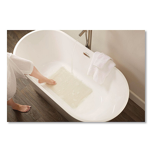 Rubbermaid Commercial Safti-Grip Bath Mats, White Textured Surface, Suction-Cup Backing, 14" x 22.5", 12/Carton (1982724)