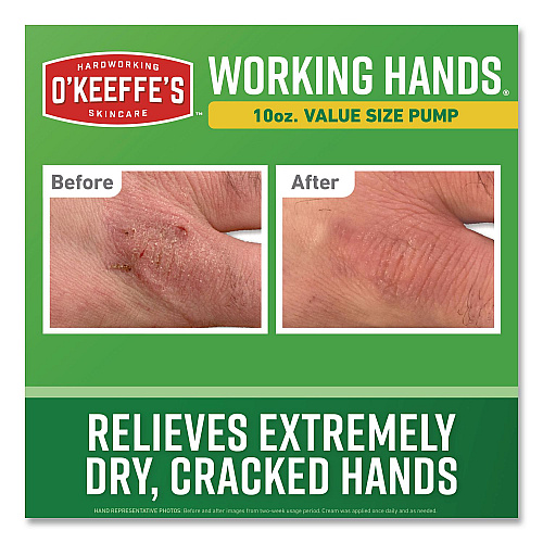 O'Keeffe's Working Hands Hand Cream, 10 oz Pump Bottle, 2/Carton (116639)