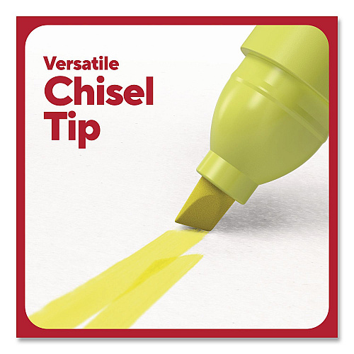 TRU RED Pen Style Chisel Tip Highlighter, Yellow Ink, Chisel Tip, Yellow Barrel, 5/Pack (24376588)