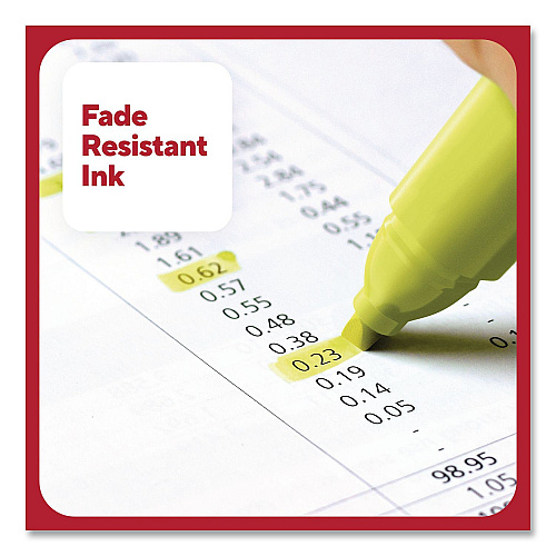 TRU RED Pen Style Chisel Tip Highlighter, Yellow Ink, Chisel Tip, Yellow Barrel, 5/Pack (24376588)