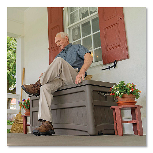 Suncast Medium Deck Box, 73 gal, 46" x 23.75" x 25.5", Stoney (DB7500ST)