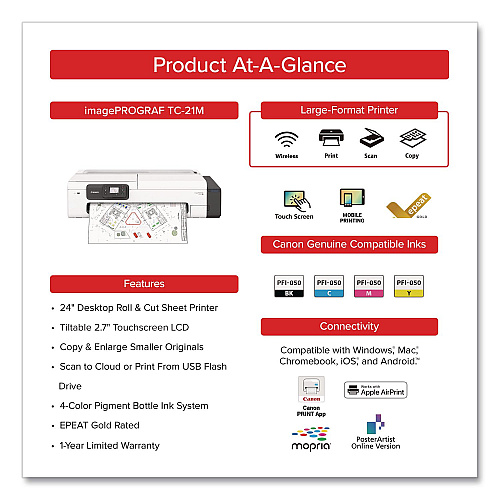 Canon imagePROGRAF TC-21M, 24" Wireless Wide Format Inkjet Printer (7058C002)