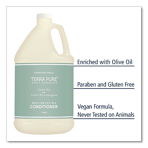 Diversified Hospitality Solutions Terra Pure Conditioner Gallon, Green Tea Lemongrass, 1 gal Bottle, 4/Carton (002256)