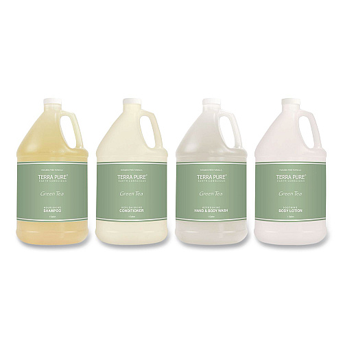 Diversified Hospitality Solutions Terra Pure Body Wash Gallon, Green Tea Lemongrass, 1 gal Bottle, 4/Carton (002294)