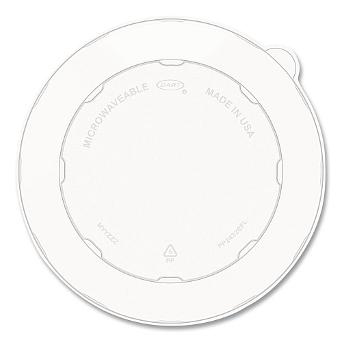 Dart Plastic Lids for Compostable Fiber Containers, For 24 to 32 oz Containers, 8.28" Diameter x 0.51" h, Clear, 300/Carton (PP2432BFL)