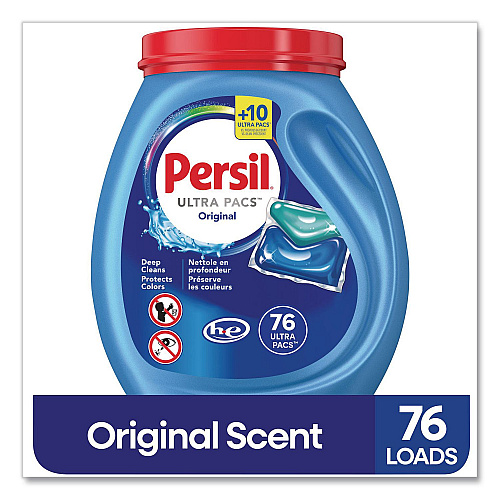 Persil Ultra Pacs Original Everyday Clean Laundry Detergent, 76 Pods/Tub, 4 Tubs/Carton (05515)