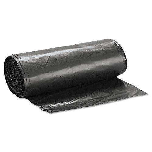 Inteplast Group Low-Density Commercial Can Liners, 60 gal, 1.4 mil, 38" x 58", Black, Interleaved Roll, 20 Bags/Roll, 5 Rolls/Carton (SLW3858SHK)
