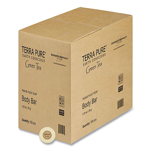 Diversified Hospitality Solutions Terra Pure Cleansing Bar, Green Tea Lemongrass, 1.25 oz, 350/Carton (002058)