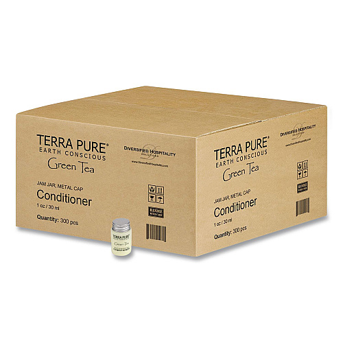 Diversified Hospitality Solutions Terra Pure Conditioner Jam Jar, Green Tea Lemongrass, 1 oz Jar, 300/Carton (007477)