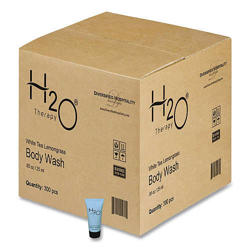 Diversified Hospitality Solutions H2O Therapy Body Wash Single Use, White Tea and Lemongrass, 0.85 oz, 300/Carton (007088)