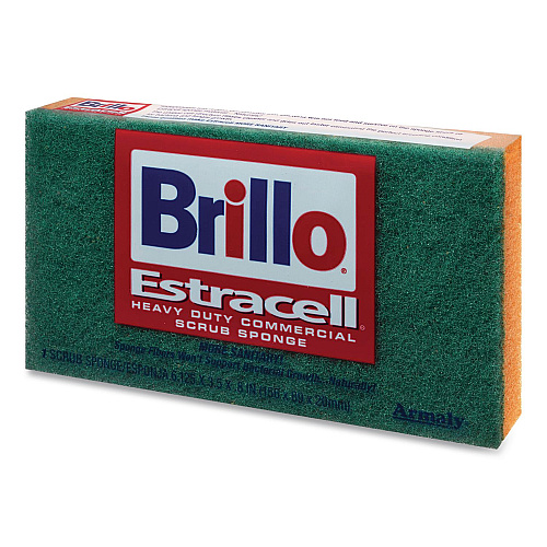 Brillo Commercial Heavy Duty Scrub Sponge, 3.5 x 6.12, 0.8" Thick, Orange/Green,12/Carton (21006)