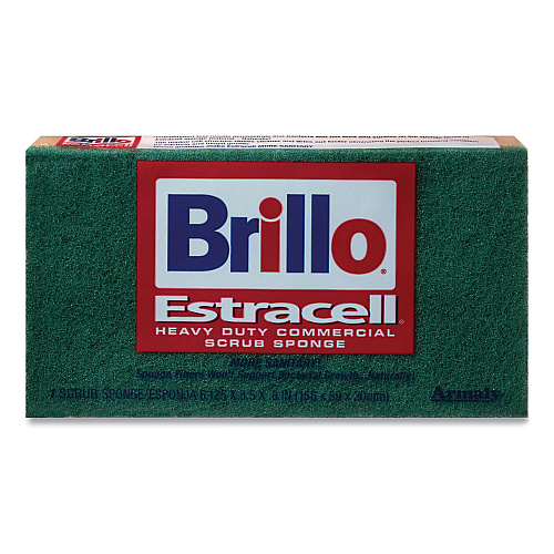 Brillo Commercial Heavy Duty Scrub Sponge, 3.5 x 6.12, 0.8" Thick, Orange/Green,12/Carton (21006)