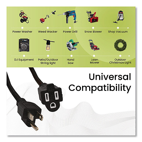 GoGreen Power 16 AWG Outdoor Extension Cord, 25 ft, 13 A, Black (13725BK)