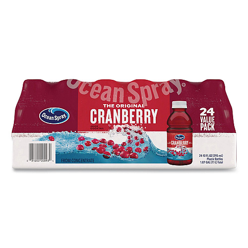 Ocean Spray Cranberry Juice Cocktail, Cranberry, 10 oz Bottle, 24/Carton (22002661)