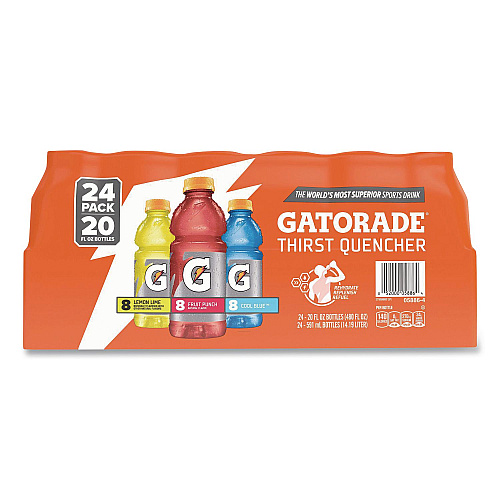 Gatorade Rainbow Variety Pack, Cool Blue/Fruit Punch/Lemon Lime, 20 oz Bottle, 24/Carton (22002675)