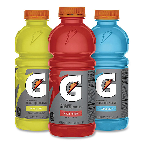 Gatorade Rainbow Variety Pack, Cool Blue/Fruit Punch/Lemon Lime, 20 oz Bottle, 24/Carton (22002675)