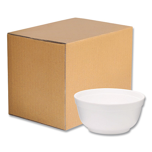 WinCup Foam Bowls, Squat Style, 12 oz, White, 1,000/Carton (221992)