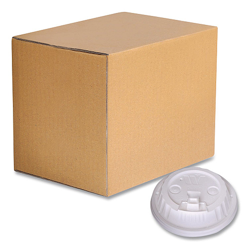 WinCup Plastic Lids for Foam Cups and Bowls, Dome, Fits 12 oz to 24 oz Hot Cups, White, 1,000/Carton (222061)