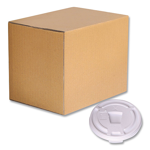 WinCup Plastic Lids for Foam Cups and Bowls, Drink-Thru, Fits 10 oz Hot Cups, White, 1,000/Carton (222064)
