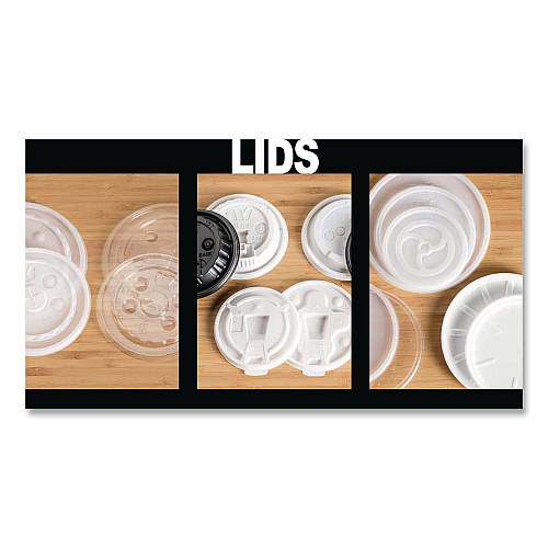 WinCup Plastic Lids for Foam Cups and Bowls, Slotted, Fits 32 oz to 64 oz Cold Cups, Translucent, 1,000/Carton (221936)