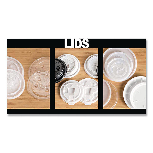 WinCup Plastic Lids for Foam Cups and Bowls, Drink-Thru, Fits 10 oz Hot Cups, White, 1,000/Carton (222064)