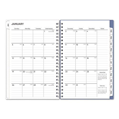 Blue Sky Lindley Weekly/Monthly Planner, Lindley Floral Artwork, 8 x 5, White/Blue/Green Cover, 12-Month (Jan to Dec): 2026 (101579)