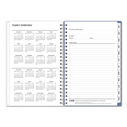 Blue Sky Lindley Weekly/Monthly Planner, Lindley Floral Artwork, 8 x 5, White/Blue/Green Cover, 12-Month (Jan to Dec): 2026 (101579)
