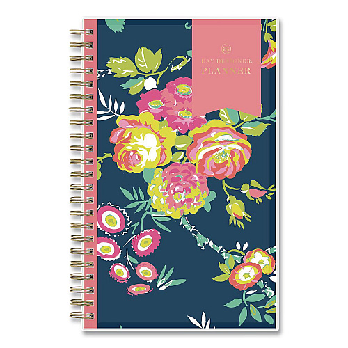 Blue Sky Day Designer Peyton Create-Your-Own Cover Weekly/Monthly Planner, Floral Artwork, 8 x 5, Navy Cover, 12-Month (Jan-Dec): 2026 (103620)