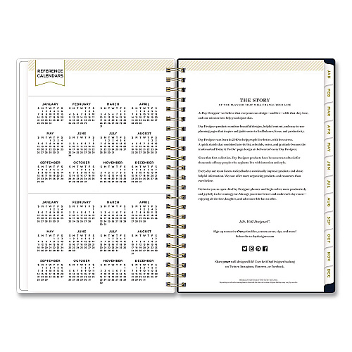 Blue Sky Day Designer Peyton Create-Your-Own Cover Weekly/Monthly Planner, Floral Artwork, 8 x 5, Navy Cover, 12-Month (Jan-Dec): 2026 (103620)