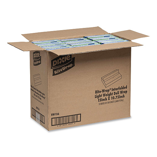 Dixie Dry Wax Light Weight Deli Paper, 15.12 x 10.75, 500/Pack, 12 Packs/Carton (RW156)
