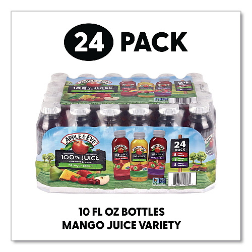 Apple & Eve 100% Fruit Juice Variety Pack, Assorted Flavors, 10 oz Bottle, 24/Carton (22002662)