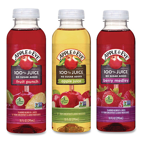 Apple & Eve 100% Fruit Juice Variety Pack, Assorted Flavors, 10 oz Bottle, 24/Carton (22002662)