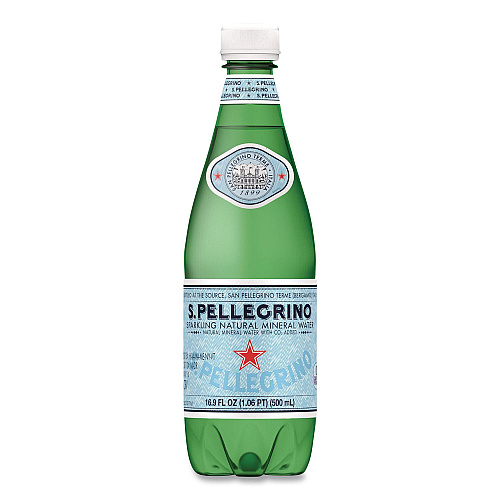 SanPellegrino Sparkling Water Bottles, Unflavored, 16.9 oz Bottle, 24/Carton (22002683)