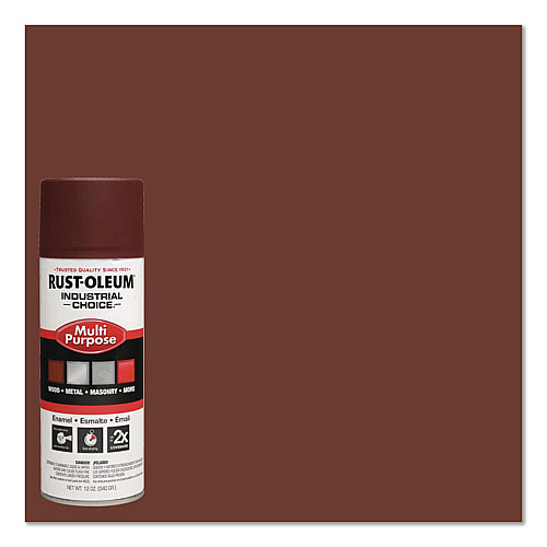 Rust-Oleum Industrial Choice 1600 System Multi-Purpose Enamel Spray Paint, Flat Red, 12 oz Aerosol Can, 6/Carton (1667830)