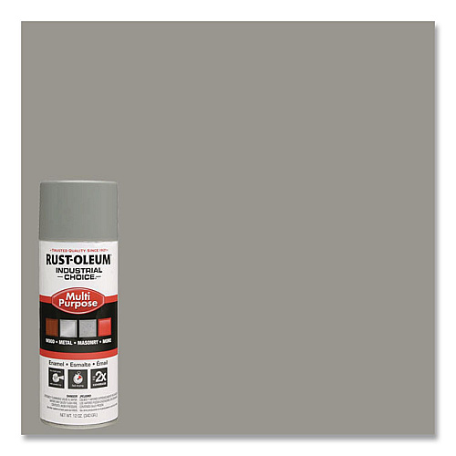 Rust-Oleum Industrial Choice 1600 System Multi-Purpose Enamel Spray Paint, Gloss Dove Gray, 12 oz Aerosol Can, 6/Carton (1684830)