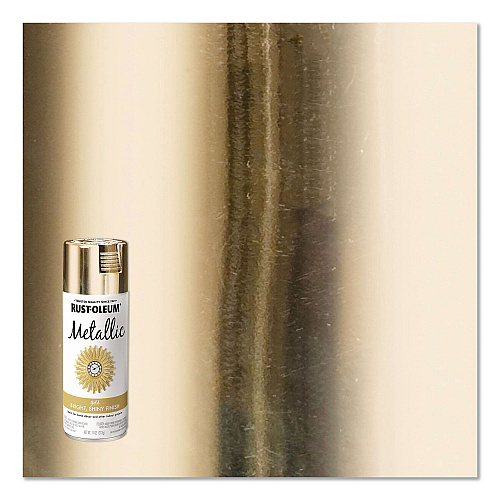Rust-Oleum Metallic Spray Paint, Metallic Gold, 11 oz Aerosol Can, 6/Carton (340647)