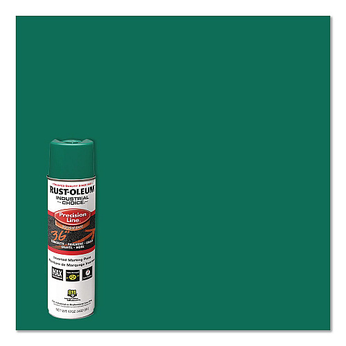 Rust-Oleum Industrial Choice M1600 System Solvent-Based Precision Line Marking Paint, Flat Green, 17 oz Aerosol Can, 12/Carton (1634838V)