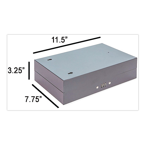 CONTROLTEK Combination Lockable Key Cabinet, 28-Key, 7.75 w x 3.25 d x 11.5 h, Metal, Gray (500150)