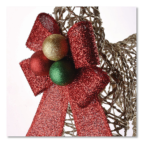 National Tree Company Champagne Glitter Deer Family, AC Powered, Warm White LED Lights, 27" x 8.5" x 60", Champagne (DF370001U)