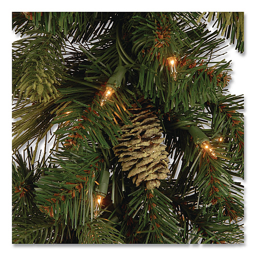 National Tree Company Pre-Lit Carolina Pine Garland, AC Powered, Clear Incandescent Lights, 108" Long, Green (CAP33069A1)