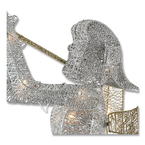 National Tree Company Silver Angel Decor, AC Powered, Cool White LED Lights, 24" x 30 "x 48", Silver (DF070005U)