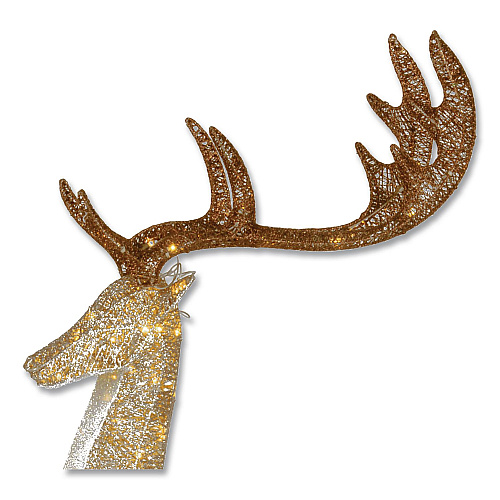 National Tree Company Pre-Lit Crystal Champagne Standing Buck, AC Powered, Warm White LED Lights, 9" x 26" x 55", Assorted Colors (DF120005U)