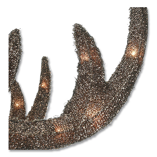 National Tree Company Champagne Glitter Deer Family, AC Powered, Warm White LED Lights, 27" x 8.5" x 60", Champagne (DF370001U)