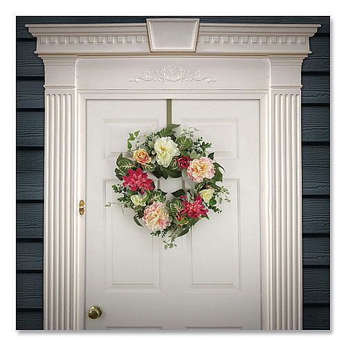 National Tree Company Mixed Garden Flowers Spring Wreath, 22" Diameter x 5"h, Pink (DL8765F22217)